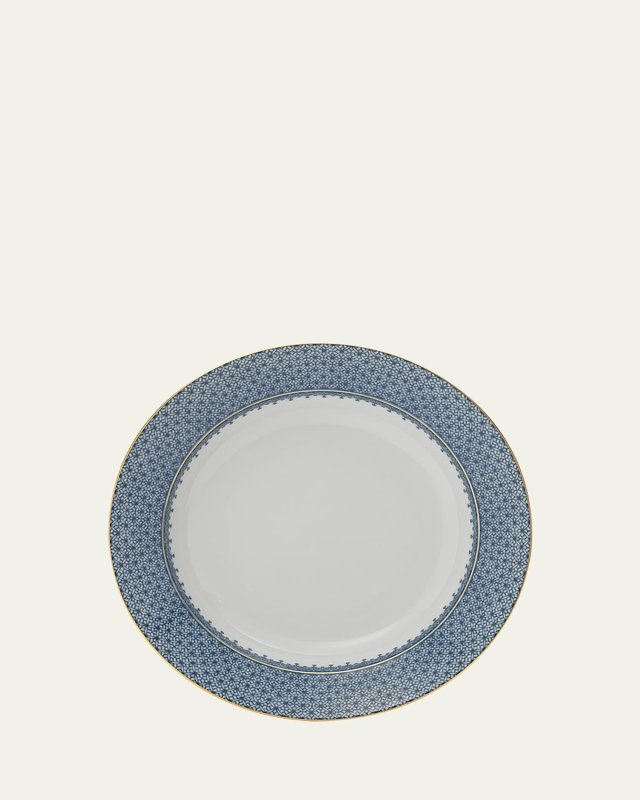 Blue Lace Rim Soup Bowl